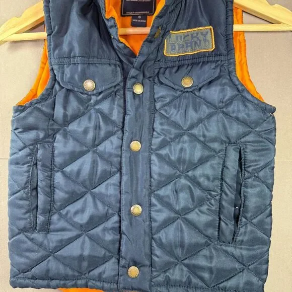 Lucky Brand Puffer Vest Boys 5 Ski Snowboard Diamond‎ Quilt Golf Outdoors Moto - Picture 7 of 10
